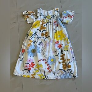 Gap Kids Floral Botanical Cold Shoulder Swing white floral Dress Size L
